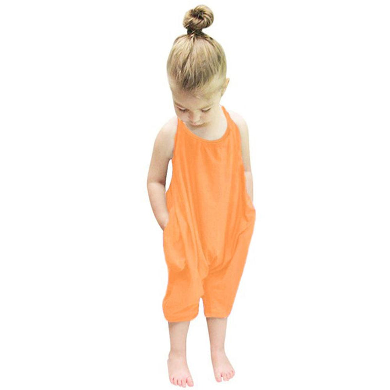 Girls Solid Color Tie Up Summer Jumpsuit Girl Boutique Clothing Wholesale - PrettyKid