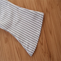 Girls Solid Color Top & Striped Trousers Wholesale Girls Clothing - PrettyKid