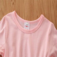 Girls Solid Color Top & Striped Trousers Wholesale Girls Clothing - PrettyKid