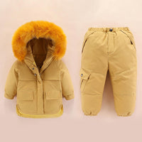 Unisex Solid Color Winter Furry Hoodie Long Sleeve Coat & Pants Kids Wholesale Clothing - PrettyKid