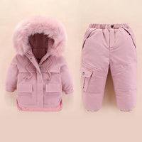 Unisex Solid Color Winter Furry Hoodie Long Sleeve Coat & Pants Kids Wholesale Clothing - PrettyKid