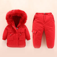 Unisex Solid Color Winter Furry Hoodie Long Sleeve Coat & Pants Kids Wholesale Clothing - PrettyKid