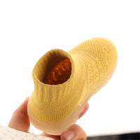 Baby Solid Comfy Kintted Sock Flats Shoes - PrettyKid