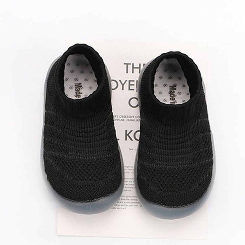Baby Solid Comfy Kintted Sock Flats Shoes - PrettyKid