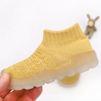 Baby Solid Comfy Kintted Sock Flats Shoes - PrettyKid