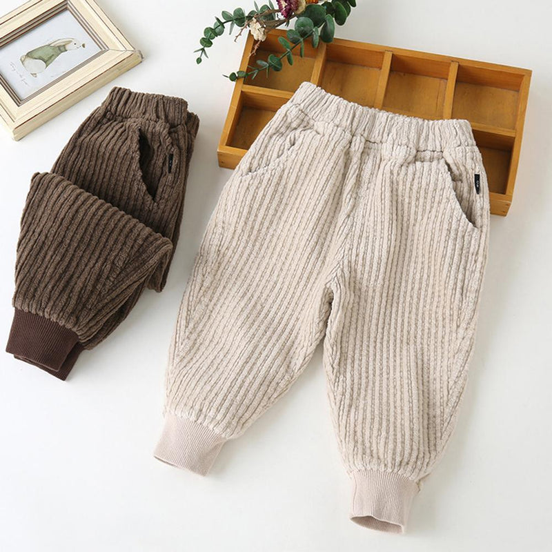 Girls Solid Corduroy Pocket Pants Wholesale - PrettyKid