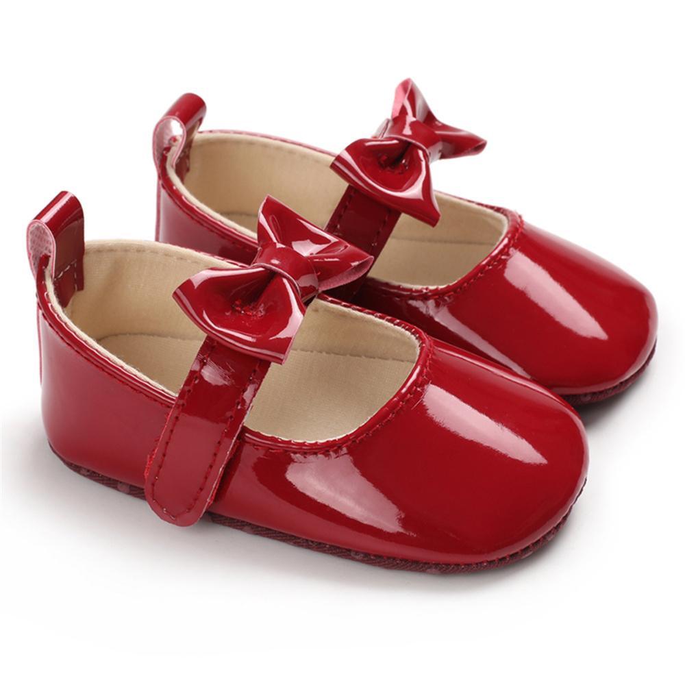 Baby Girls Solid Cute PU Magic Tape Shoes Wholesale Baby Shoes - PrettyKid