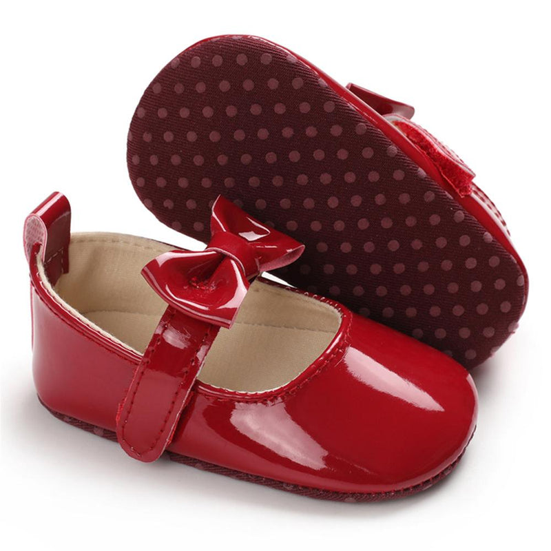 Baby Girls Solid Cute PU Magic Tape Shoes Wholesale Baby Shoes - PrettyKid