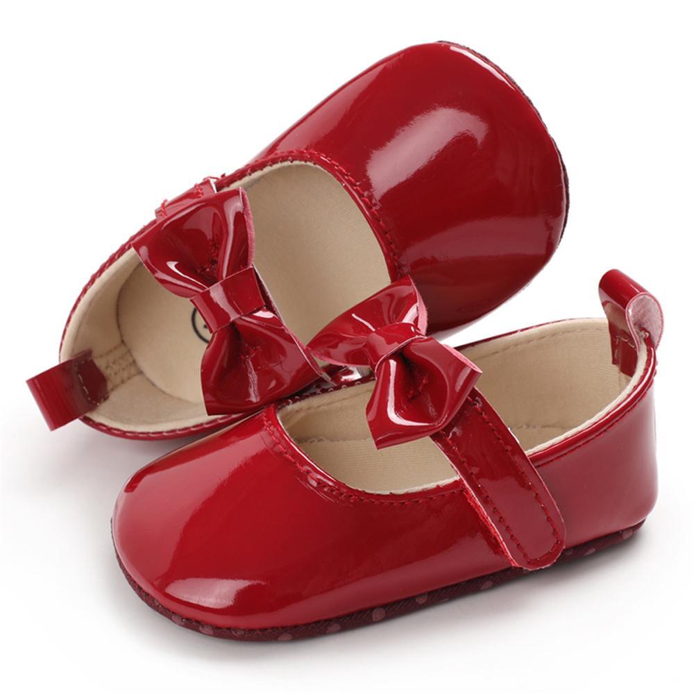 Baby Girls Solid Cute PU Magic Tape Shoes Wholesale Baby Shoes - PrettyKid