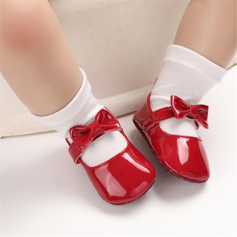 Baby Girls Solid Cute PU Magic Tape Shoes Wholesale Baby Shoes - PrettyKid