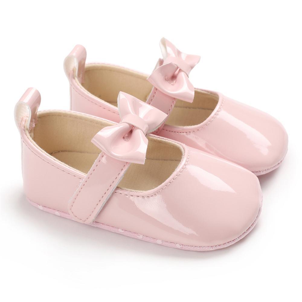 Baby Girls Solid Cute PU Magic Tape Shoes Wholesale Baby Shoes - PrettyKid