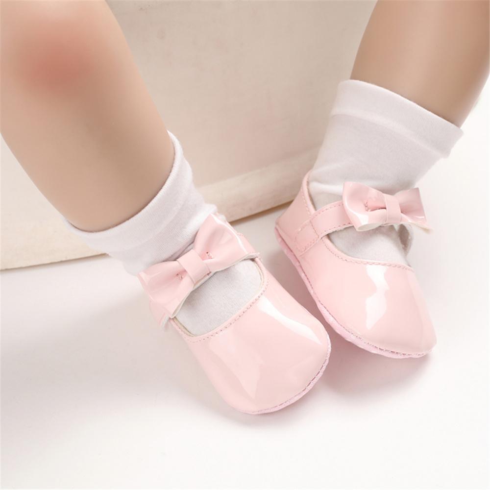 Baby Girls Solid Cute PU Magic Tape Shoes Wholesale Baby Shoes - PrettyKid