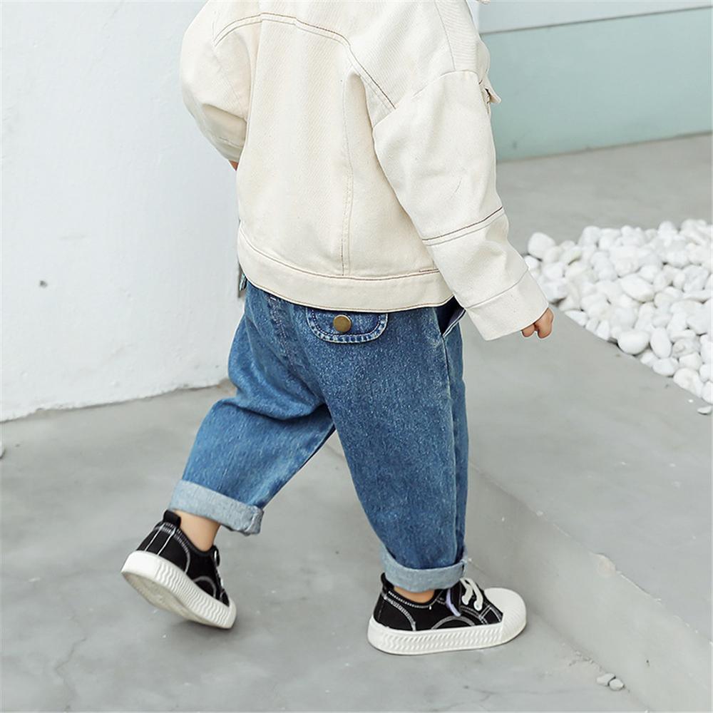 Boys Solid Elastic Waist Jeans Boy Clothes Wholesale - PrettyKid