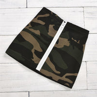 Girls Solid Flare Sleeve Tops & Zipper Camo Skirt - PrettyKid