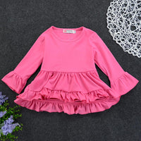 Girls Solid Flared Sleeve Top & Floral Pants Wholesale Girls Clothes - PrettyKid