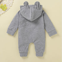 Baby Solid Hooded Long Sleeve Cute Romper Baby Clothing Distributor - PrettyKid