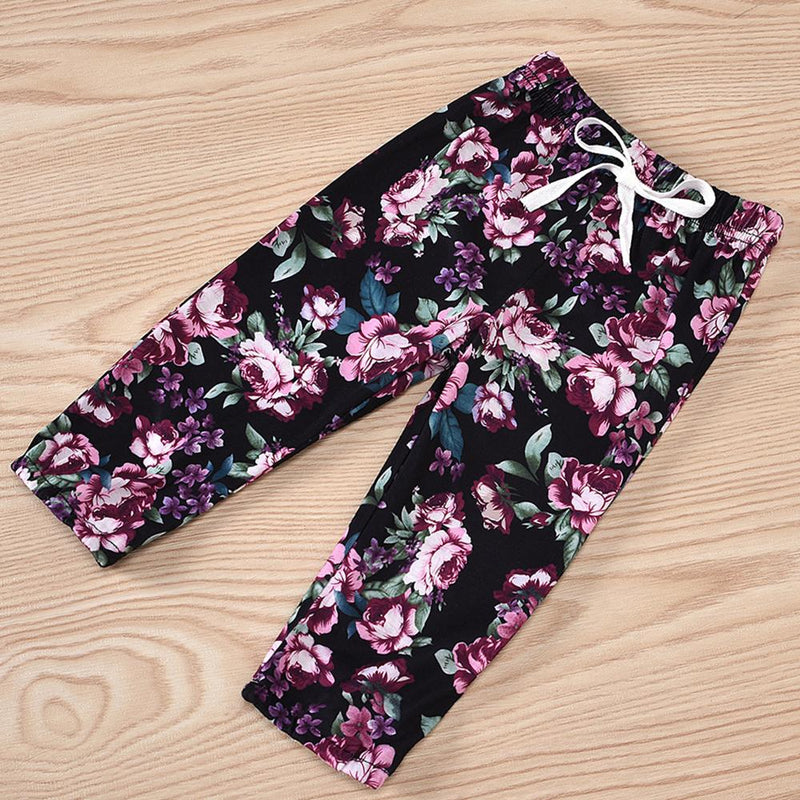 Unisex Solid Hooded Long Sleeve T-shirts & Floral Pants Wholesale - PrettyKid