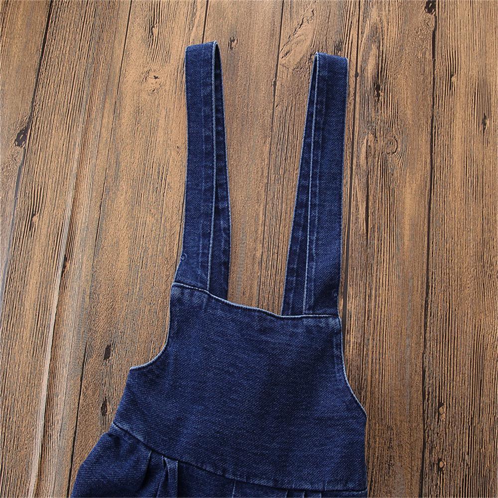 Girls Solid Jeans Casual Suspenders Jumpsuit Overalls Wholesale Kids - PrettyKid