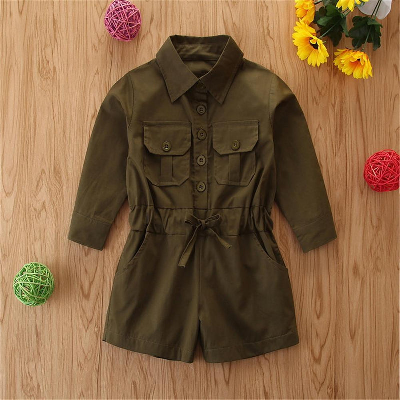 Girls Solid Lapel Long Sleeve Coats Wholesale Kids Jackets - PrettyKid