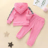 Girls Solid Letter Printed Hooded Long Sleeve Tracksuit Little Girl Outfits - PrettyKid