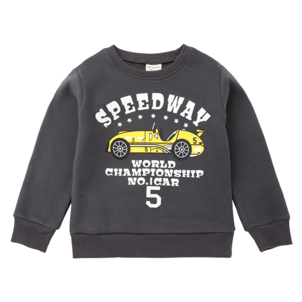 Boys Solid Letter Printed Long Sleeve Tees Wholesale - PrettyKid