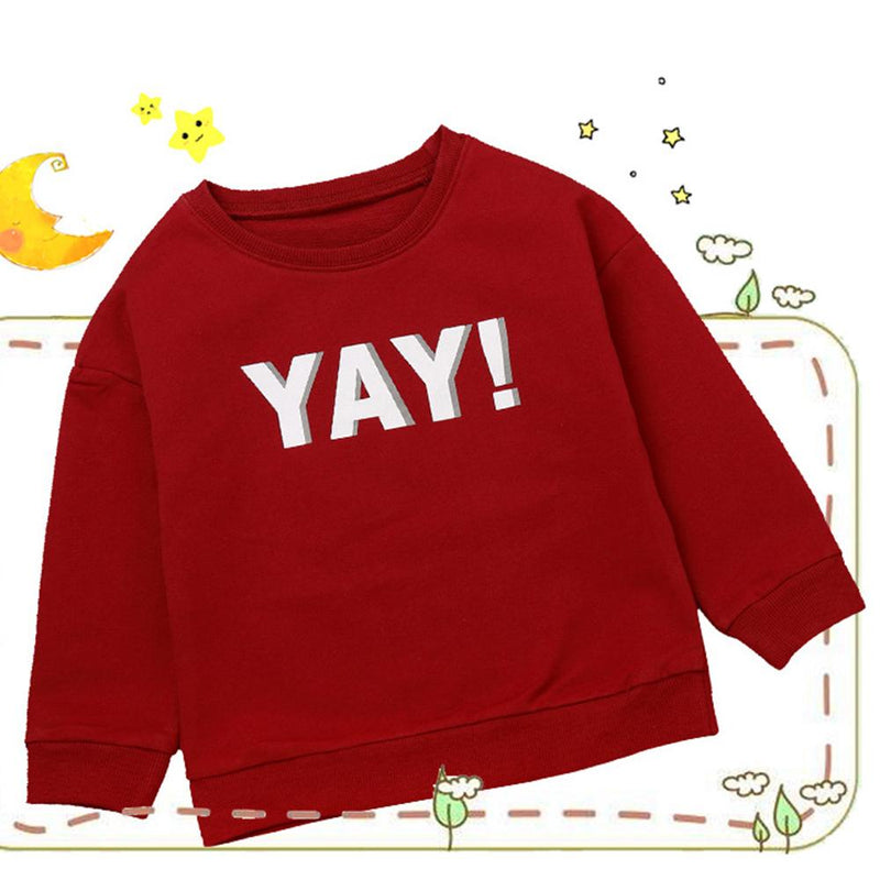 Boys Solid Letter Printed Long Sleeve Tops Wholesale - PrettyKid