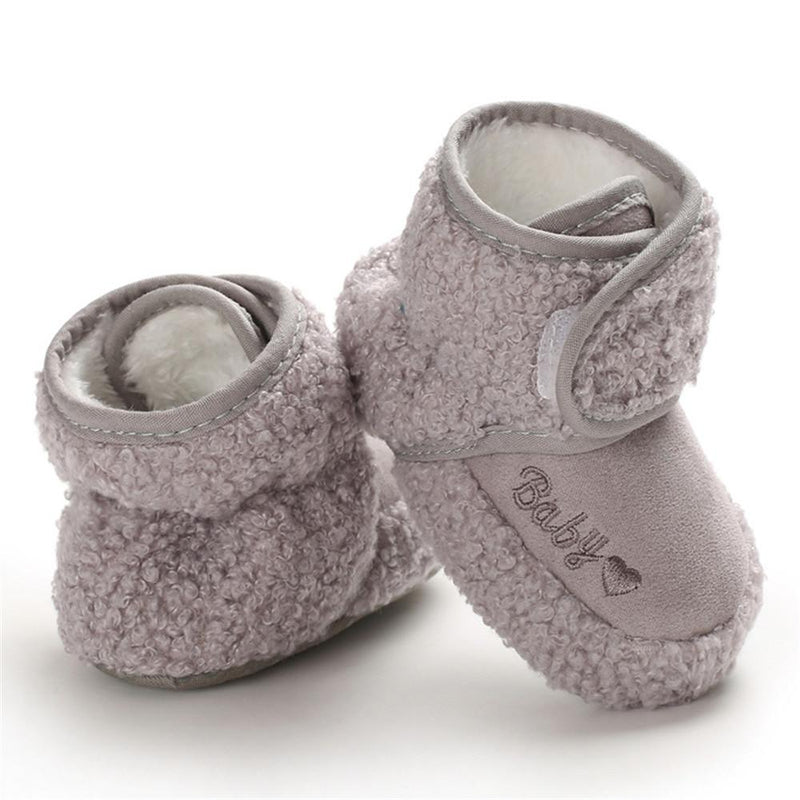 Baby Solid Letter Printed Magic Tape Snow Boots - PrettyKid