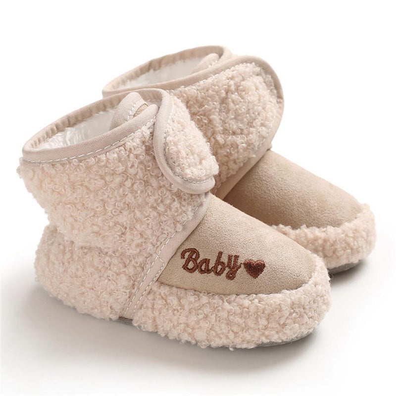 Baby Solid Letter Printed Magic Tape Snow Boots - PrettyKid