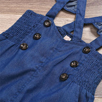 Girls Solid Flare Long Sleeve Bow Decor Tops & Denim Pants - PrettyKid
