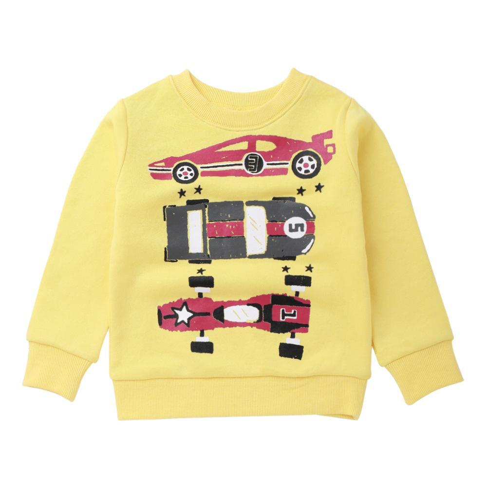 Boys Solid Long Sleeve Cartoon Casual Tops Wholesale - PrettyKid