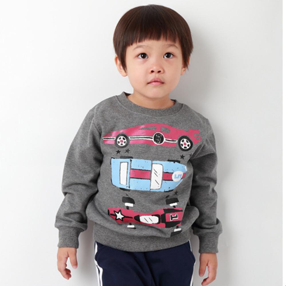 Boys Solid Long Sleeve Cartoon Casual Tops Wholesale - PrettyKid