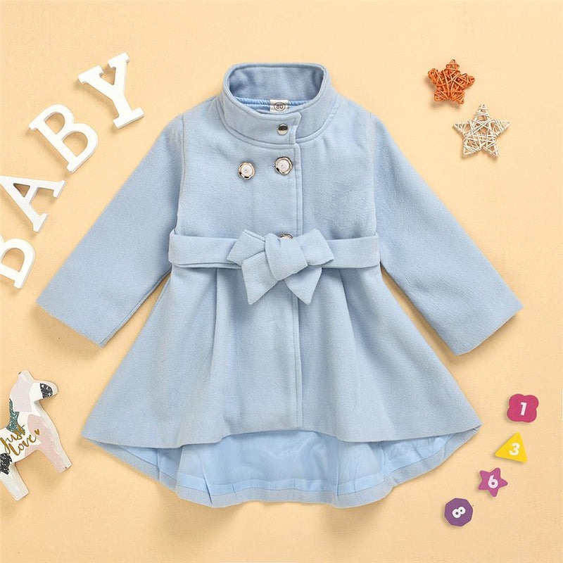 Girls Solid Long Sleeve Casual Coat Girl Boutique Clothing Wholesale - PrettyKid