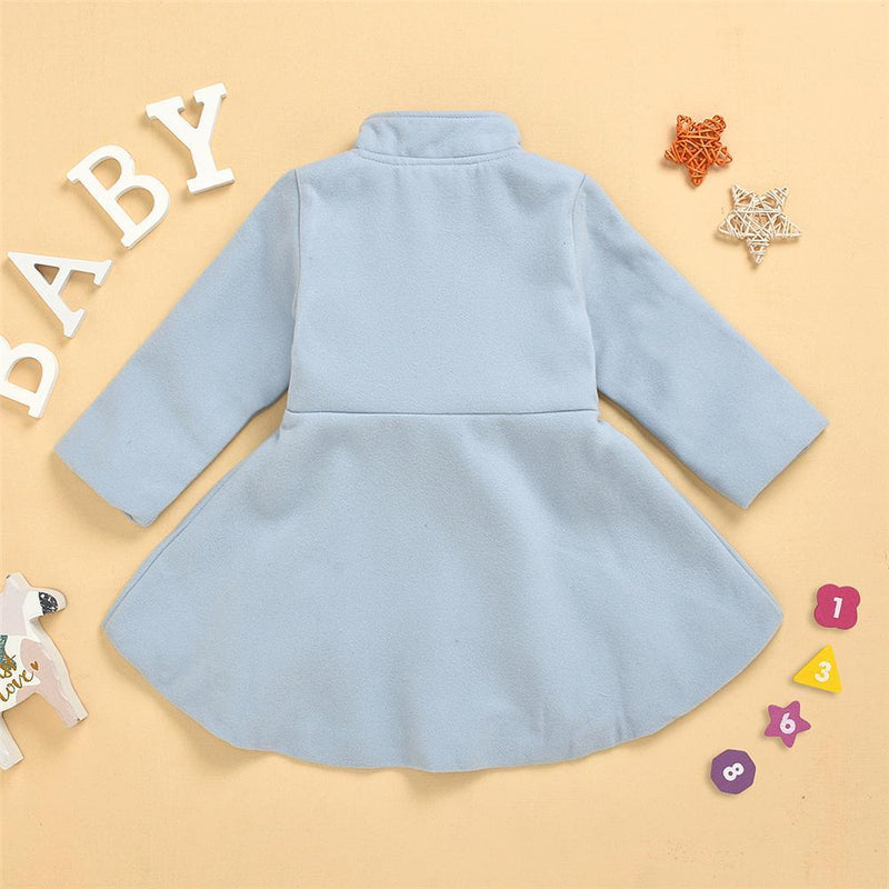 Girls Solid Long Sleeve Casual Coat Girl Boutique Clothing Wholesale - PrettyKid