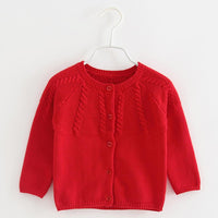 Girls Solid Long Sleeve Casual Sweaters - PrettyKid