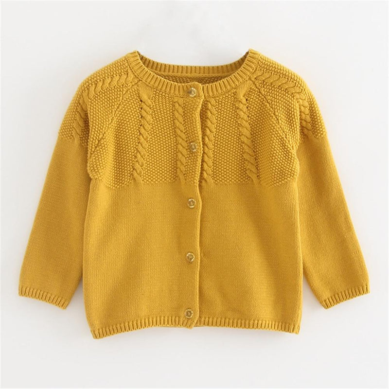 Girls Solid Long Sleeve Casual Sweaters - PrettyKid