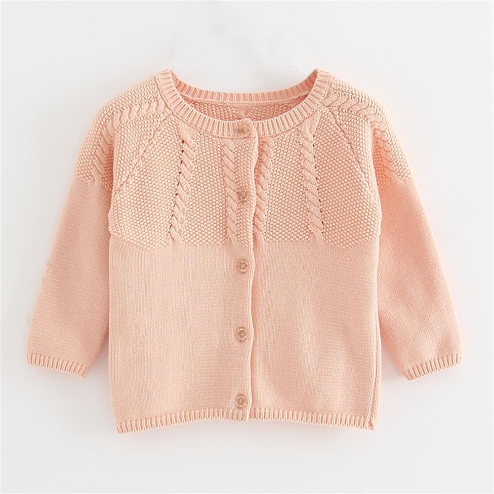 Girls Solid Long Sleeve Casual Sweaters - PrettyKid