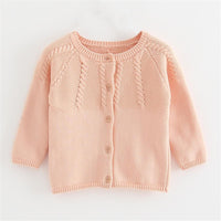 Girls Solid Long Sleeve Casual Sweaters - PrettyKid