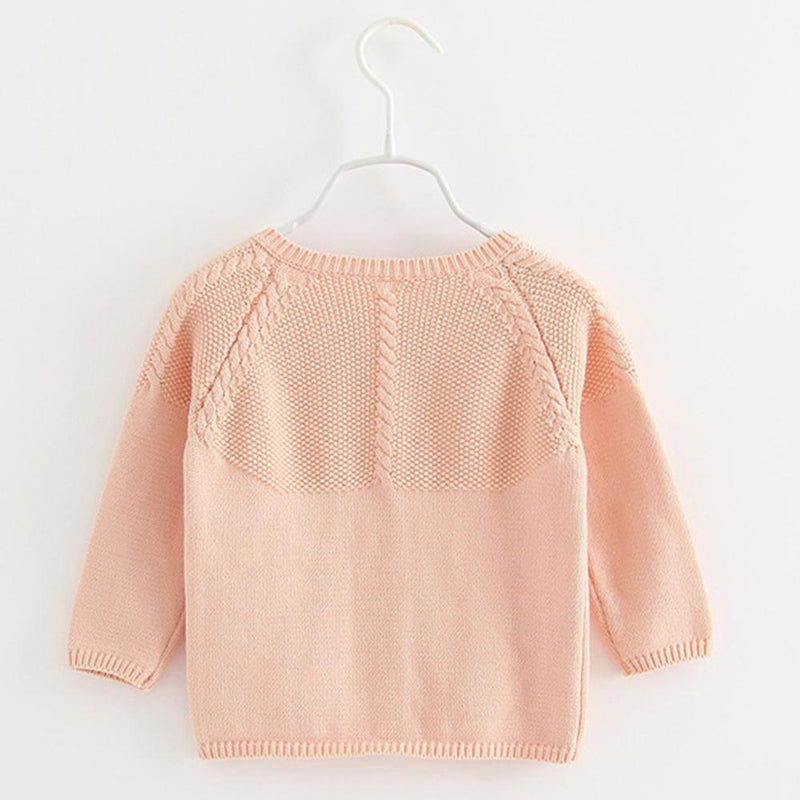 Girls Solid Long Sleeve Casual Sweaters - PrettyKid