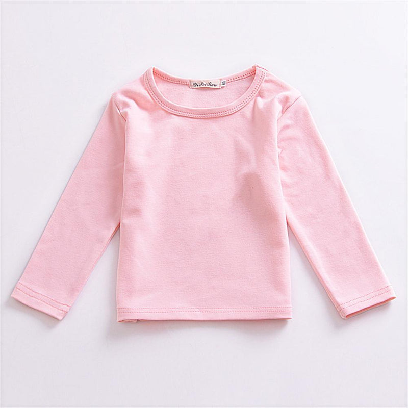 Toddler Girls Solid Long Sleeve Casual T-shirt Wholesale Girls Clothes Wholesale - PrettyKid