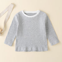 Baby Girls Solid Long Sleeve Casual Top & Pants - PrettyKid