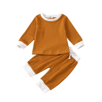Girls Solid Long Sleeve Crew Neck Tops & Pants - PrettyKid