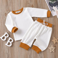 Girls Solid Long Sleeve Crew Neck Tops & Pants - PrettyKid