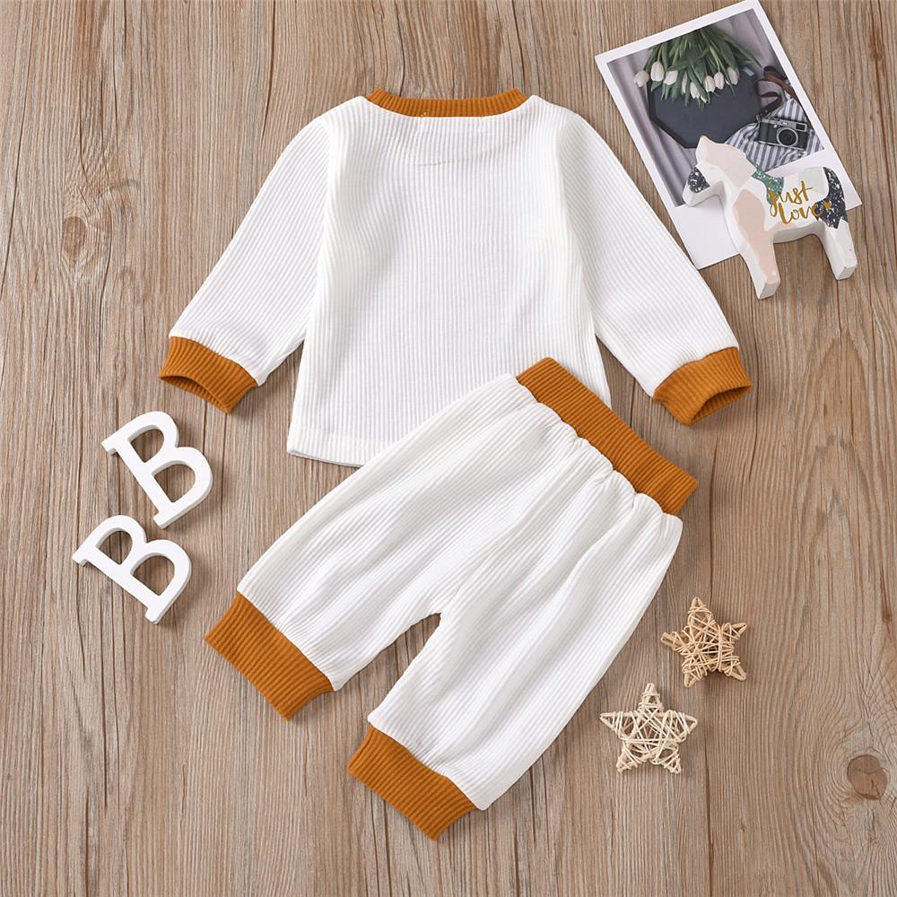 Girls Solid Long Sleeve Crew Neck Tops & Pants - PrettyKid