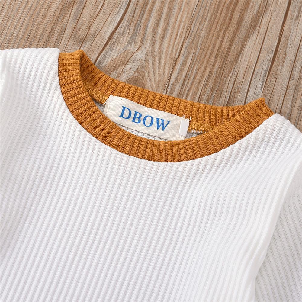 Girls Solid Long Sleeve Crew Neck Tops & Pants - PrettyKid