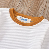 Girls Solid Long Sleeve Crew Neck Tops & Pants - PrettyKid
