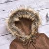 Baby Solid Long Sleeve Furry Hooded Warm Romper - PrettyKid