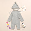Baby Girls Solid Long Sleeve Romper & Hat Unique Baby Clothes Wholesale - PrettyKid