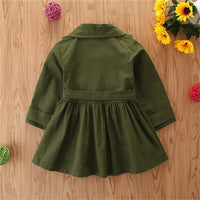 Girls Solid Long Sleeve Ruffle Casual Coats Wholesale - PrettyKid