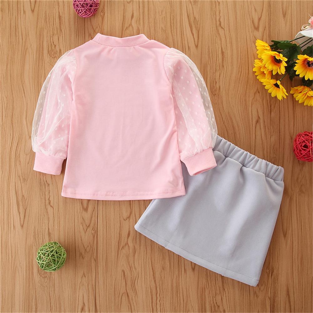 Girls Solid Long Sleeve T-shirt & Skirt Girls Pettiskirt - PrettyKid
