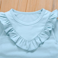 Girls Solid Long Sleeve Top & Floral Pants Toddler Girls Wholesale - PrettyKid
